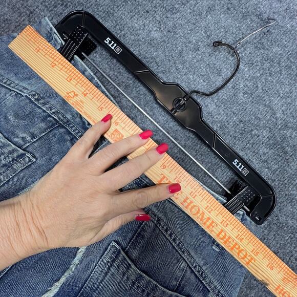 Wide Leg Jeans Womens Large Blue Denim Fringe Frayed Streetwear Baggy Distressed - Picture 7 of 12